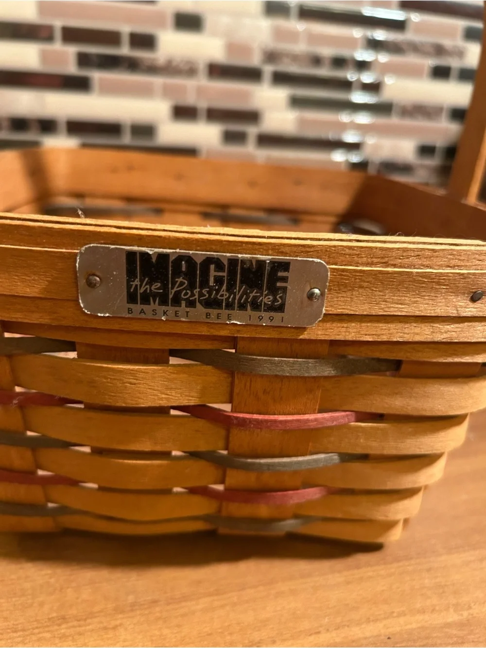Vintage 1991 Longaberger “Imagine the Possibilities” Bee Basket- Natural Brown